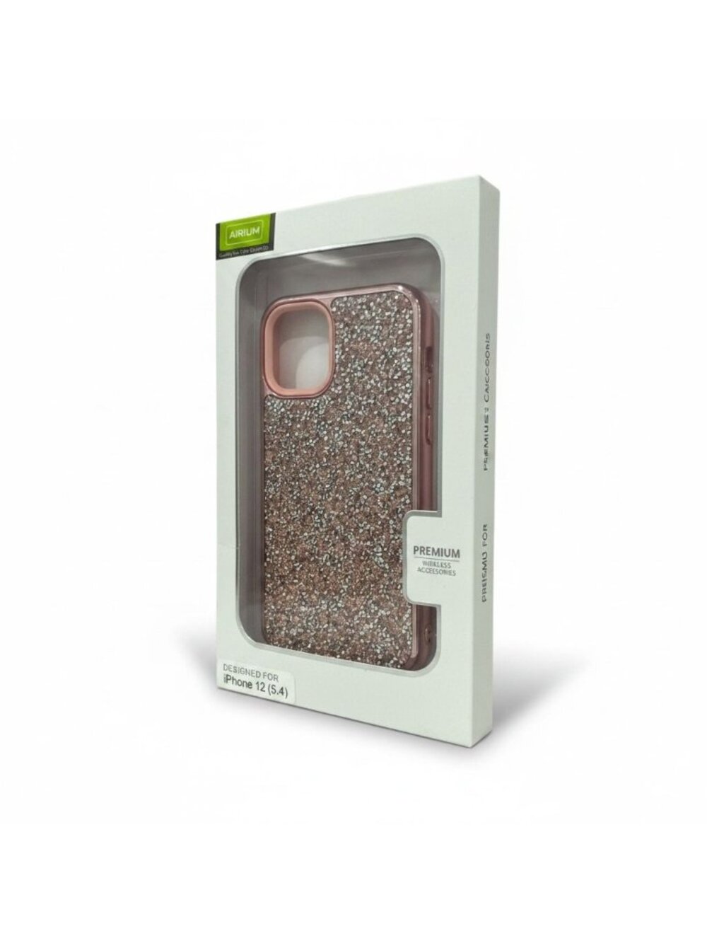 Airium Glitter Protective Case For iPhone 12 (5.4") Rose Gold Sparkle Design